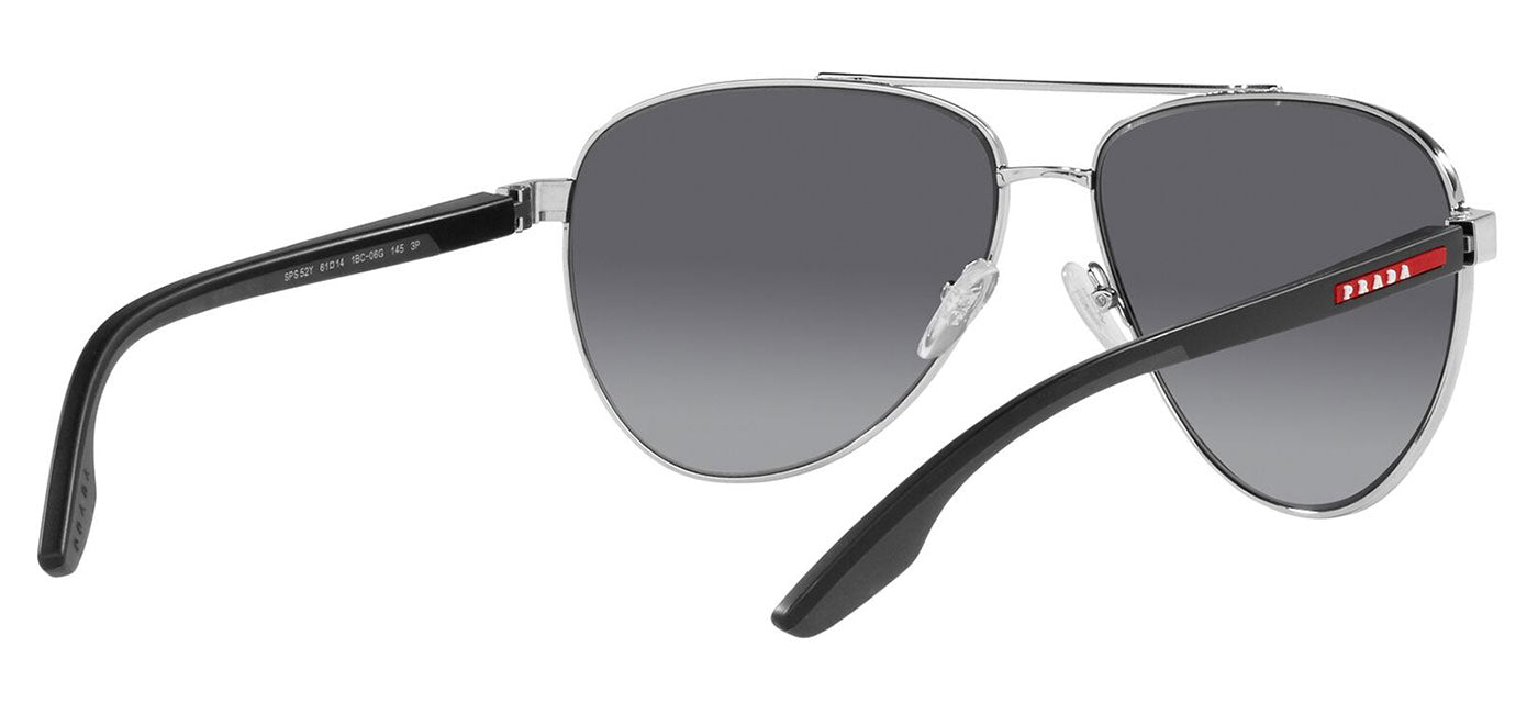 Prada Linea Rossa PS 52YS Sunglasses - Silver / Grey Gradient Polarised
