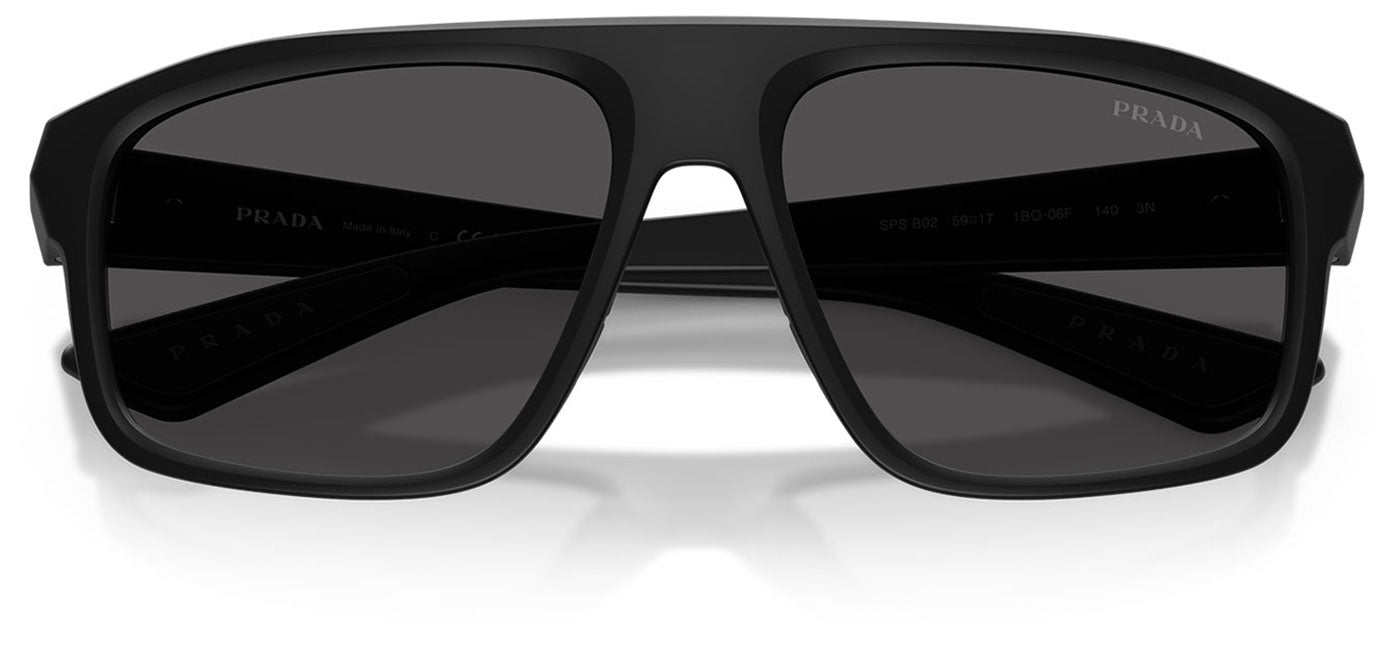 Prada Linea Rossa PS B02S Sunglasses - Matte Black / Dark Grey