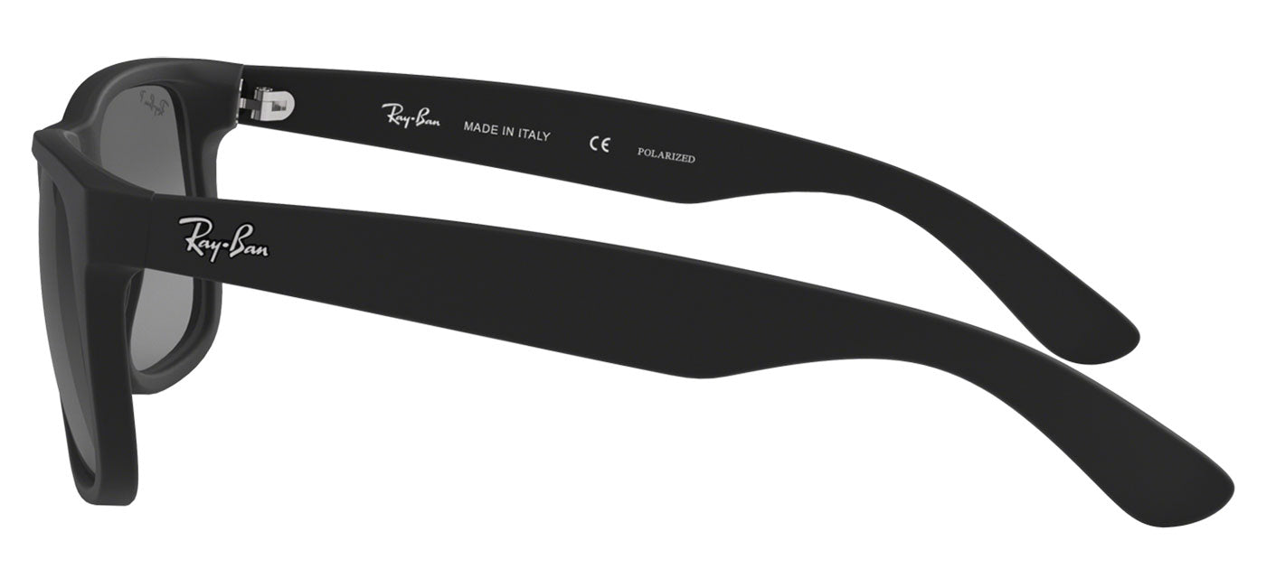 Ray-Ban RB4165 Justin Sunglasses - Rubberised Black / Grey Gradient Polarised