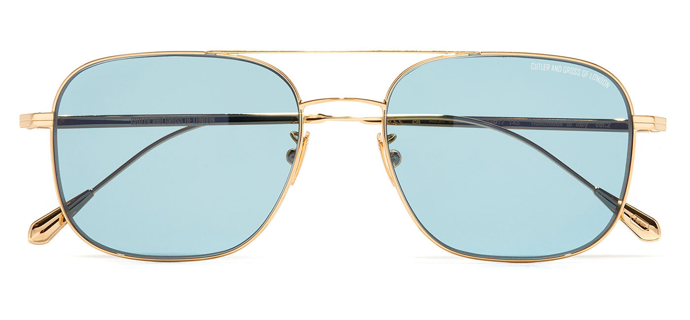 Cutler and Gross 0003 Sunglasses - Gold 18K / Light Blue