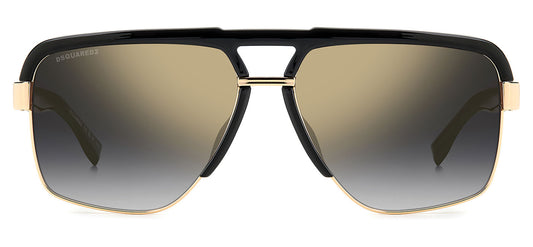 DSQUARED2 0084/S Sunglasses - Black & Gold / Grey Gradient