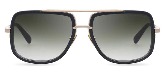 DITA Mach-One Sunglasses - Matte Black and Antique 12K Gold / G-15 to Clear Gradient
