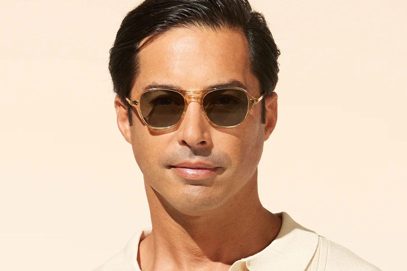 Garrett Leight Doc Sunglasses - Champagne / Semi-Flat Emerald