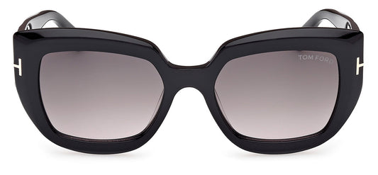 Tom Ford FT1192 Saltzman Sunglasses - Shiny Black / Gradient Smoke
