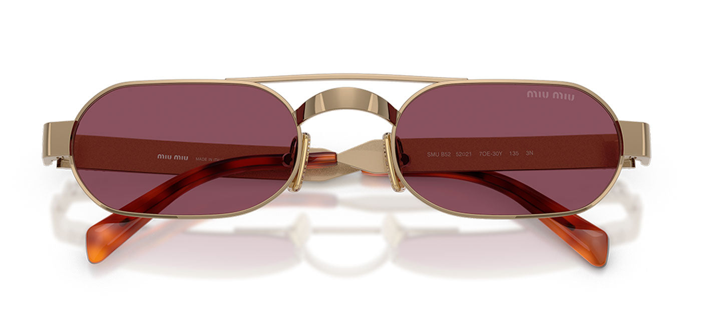 Miu Miu MU B52S Sunglasses - Brass / Dark Violet