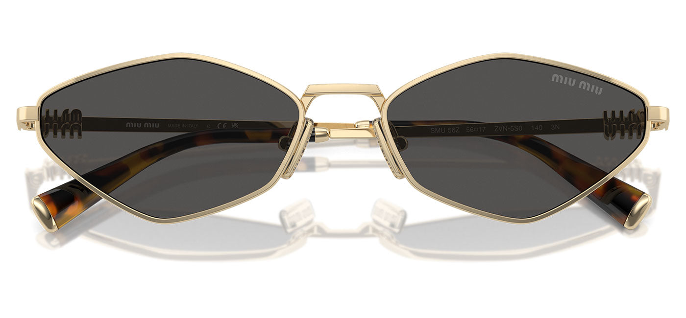 Miu Miu MU 56ZS Sunglasses - Pale Gold / Dark Grey