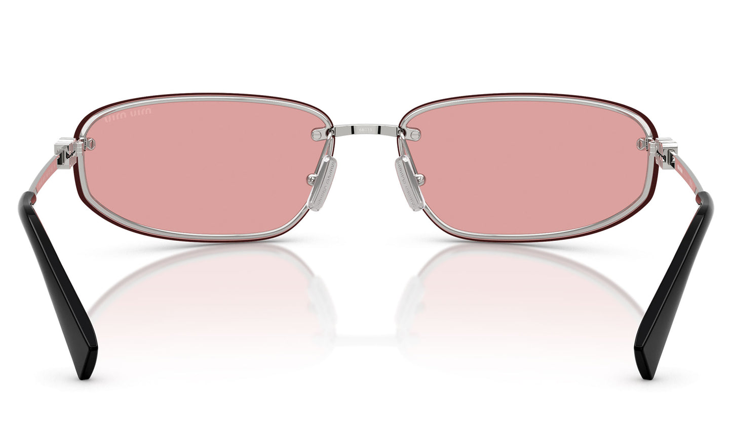 Miu Miu MU A50S Sunglasses - Silver / Mirror Pink