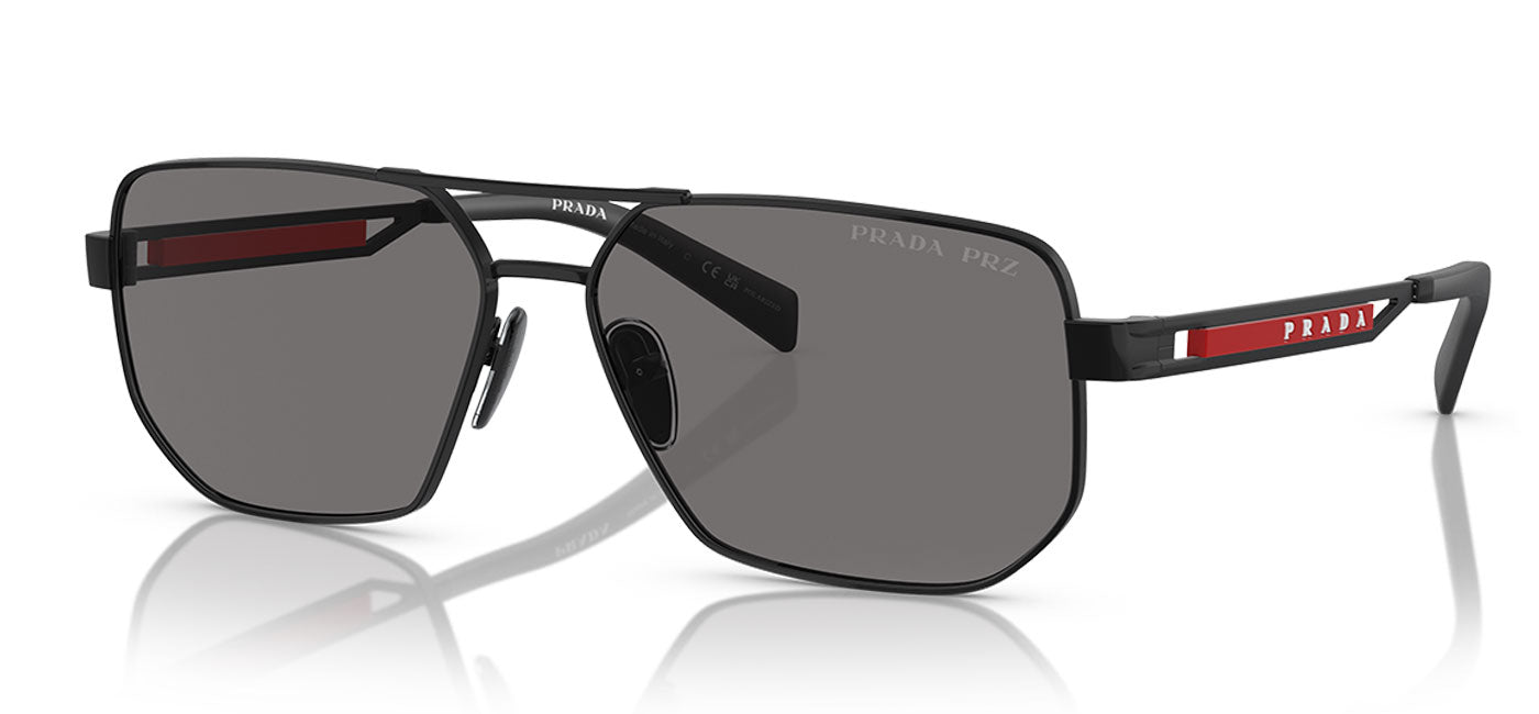 Prada Linea Rossa PS 51ZS Sunglasses - Matte Black / Dark Grey Polarised