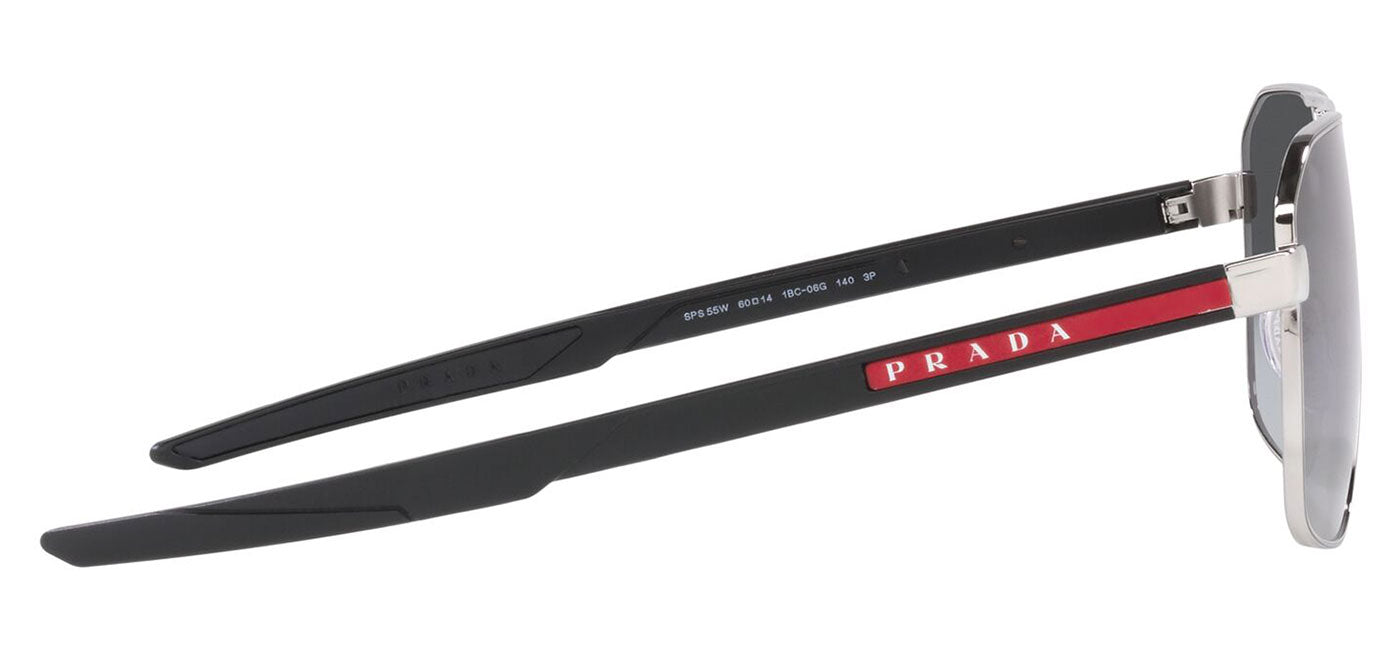Prada Linea Rossa PS 55WS Sunglasses - Silver / Grey Polarised