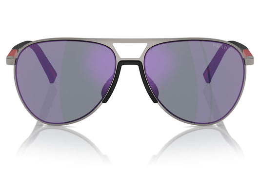 Prada Linea Rossa PS 53ZS Sunglasses - Gunmetal / Dark Blue Mirror Violet