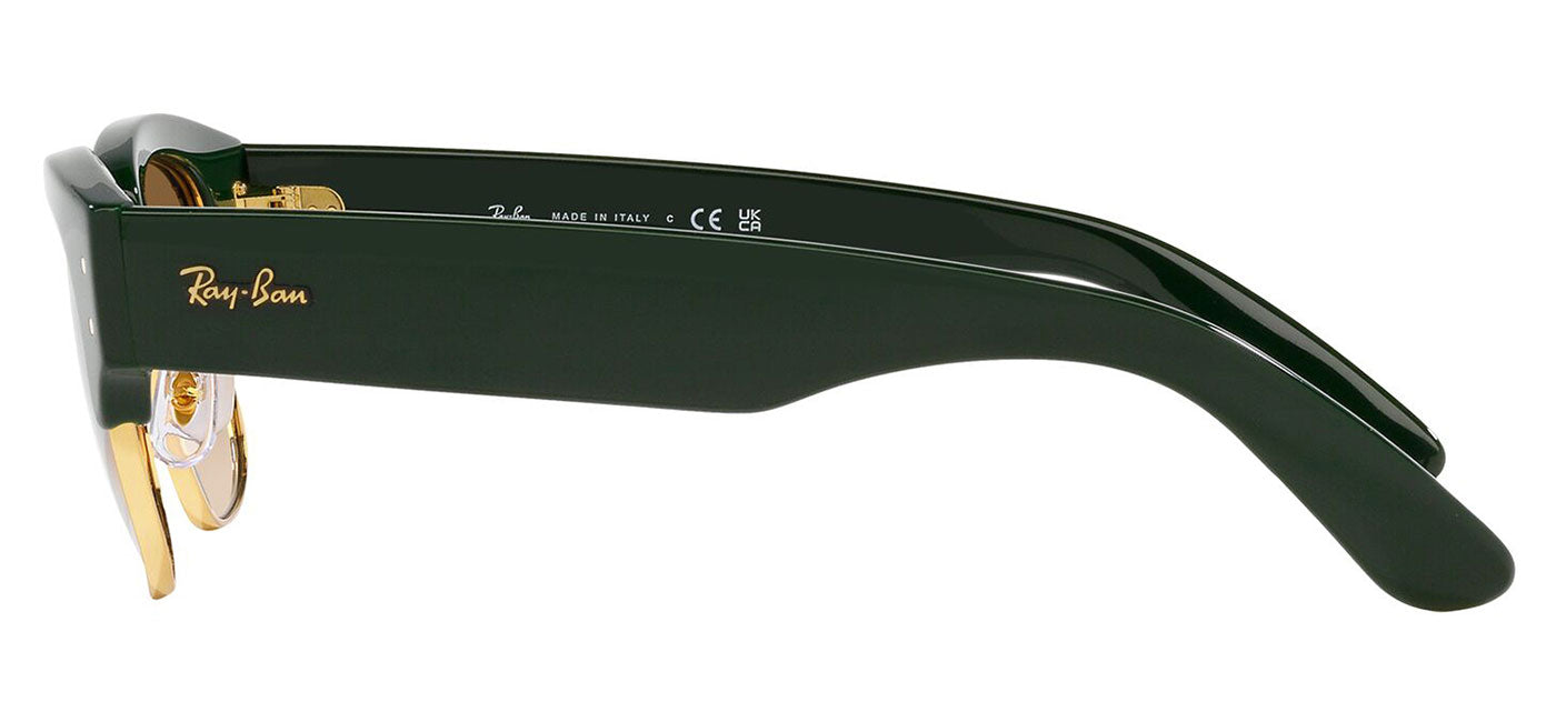 Ray-Ban RB0316S Mega Clubmaster Sunglasses - Polished Green on Gold / Light Brown Gradient