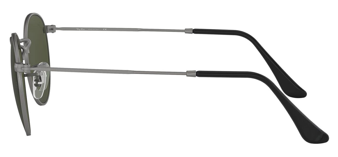 Ray-Ban RB3447 Round Metal Sunglasses - Matte Gunmetal / Green