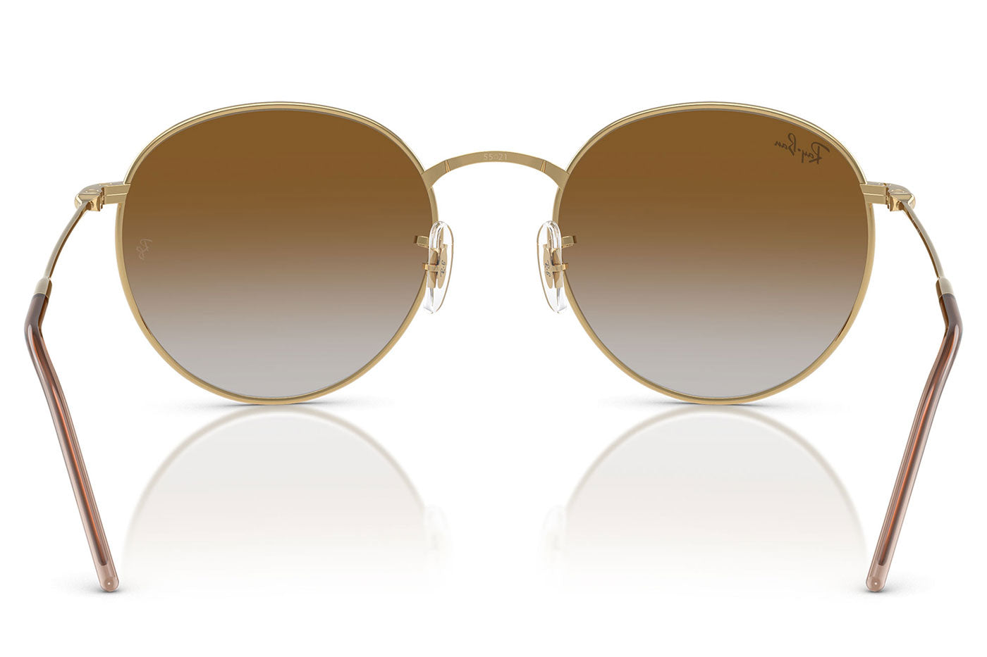 Ray-Ban RBR0103S Round Reverse Sunglasses - Arista Gold / Clear Gradient Brown