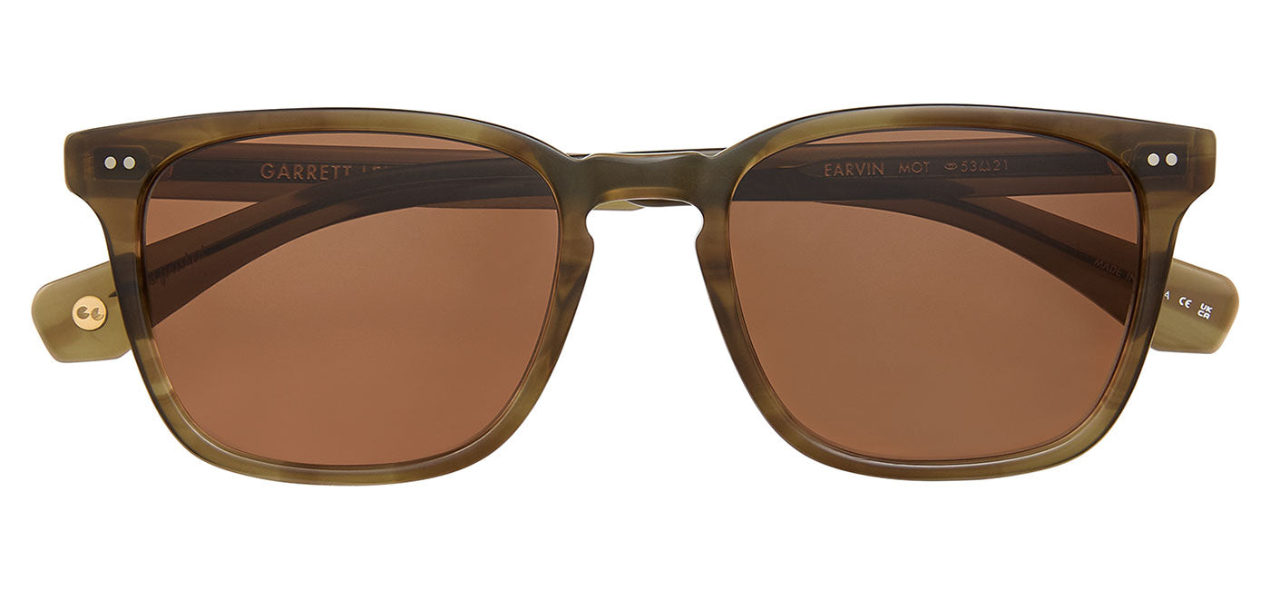 Garrett Leight Earvin Sunglasses - Matte Olive Tortoise / Oak Polar
