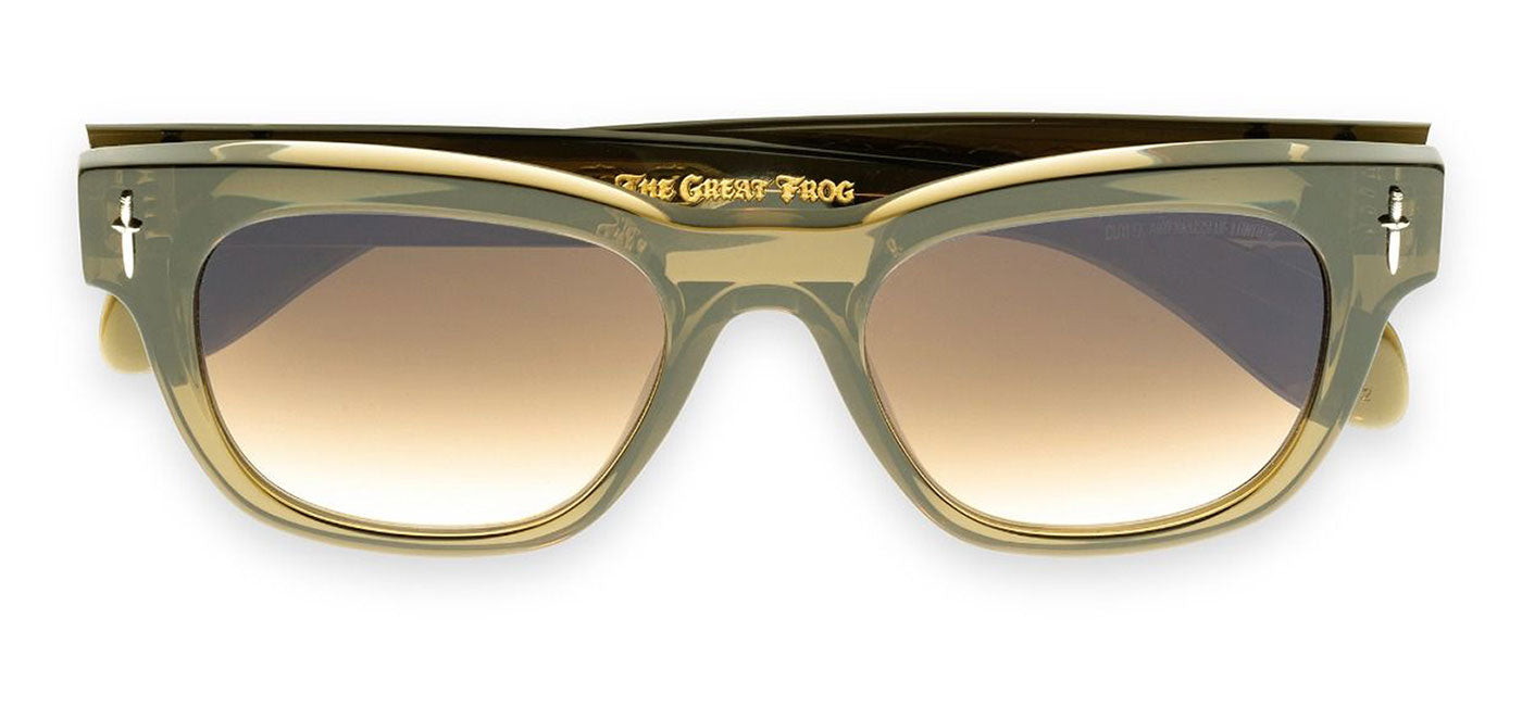 Cutler and Gross x The Great Frog Crossbones Sunglasses - Olive / Brown Gradient