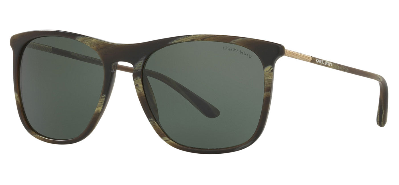 Giorgio Armani AR8076 Sunglasses - Striped Green / Grey Green