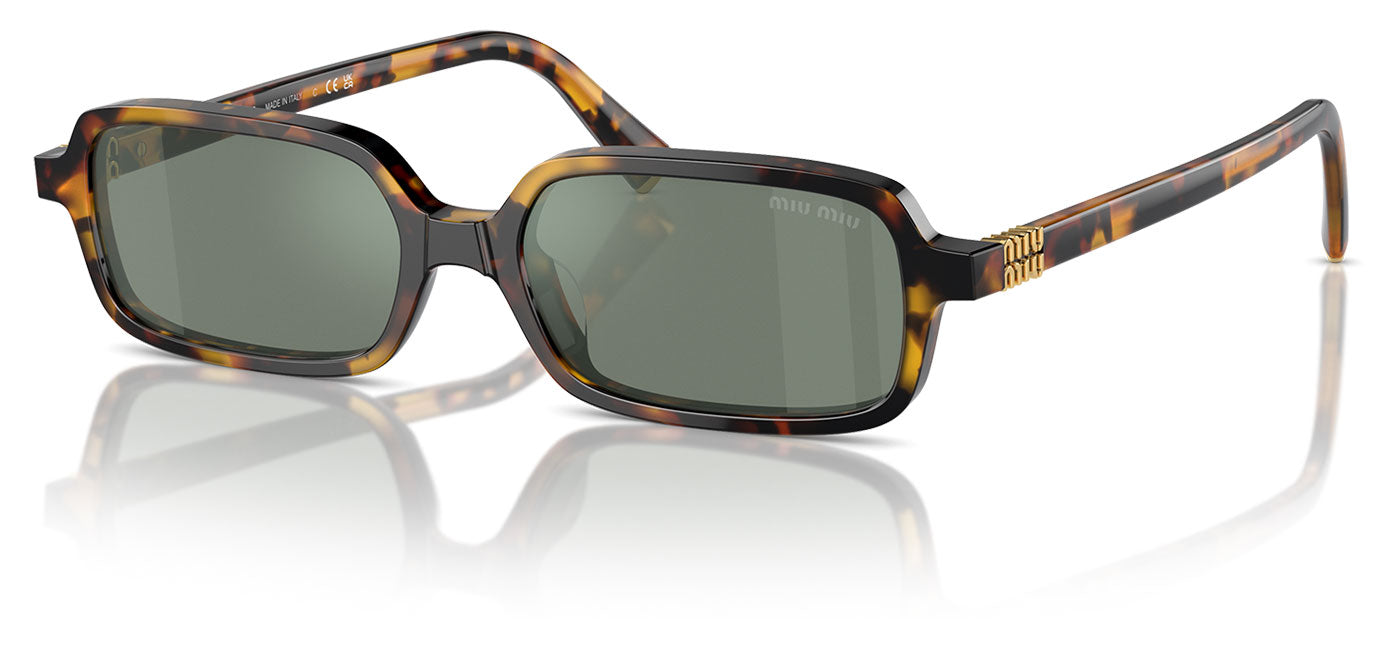 Miu Miu MU 11ZS Sunglasses - Honey Havana / Green Mirror Internal Silver