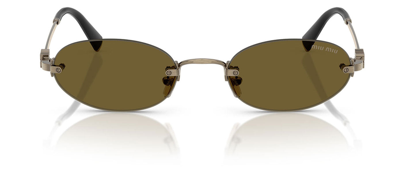 Miu Miu MU A54S Sunglasses - Old Gold / Dark Brown