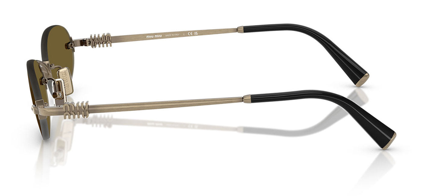 Miu Miu MU A54S Sunglasses - Old Gold / Dark Brown