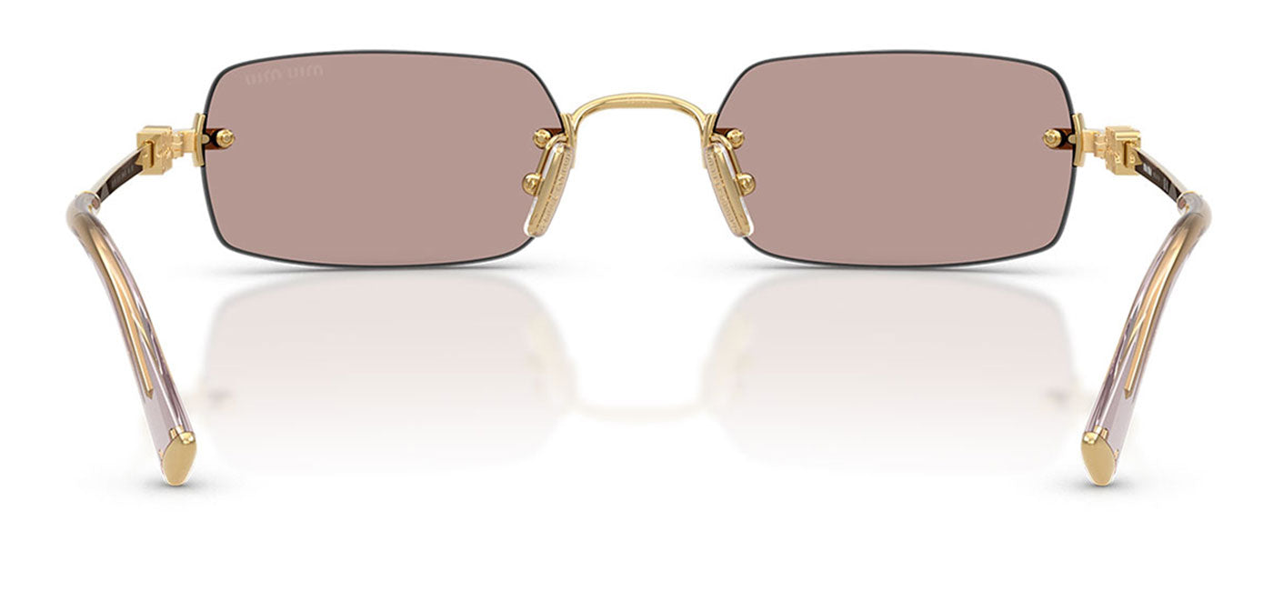 Miu Miu MU B50S Sunglasses - Gold / Light Purple Brown