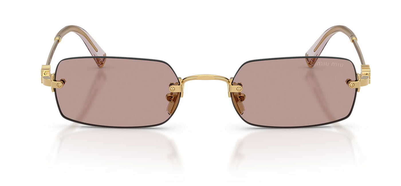 Miu Miu MU B50S Sunglasses - Gold / Light Purple Brown