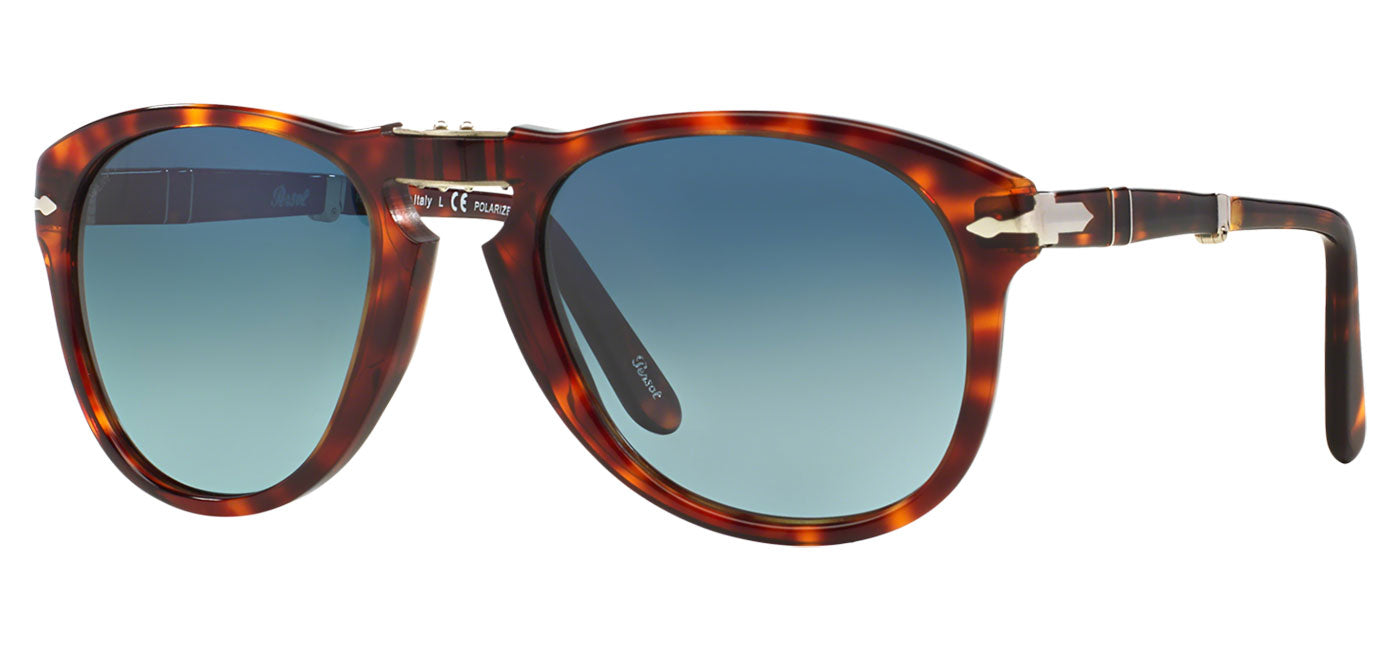 Persol PO0714 Folding Sunglasses - Havana / Crystal Blue Gradient Polarised