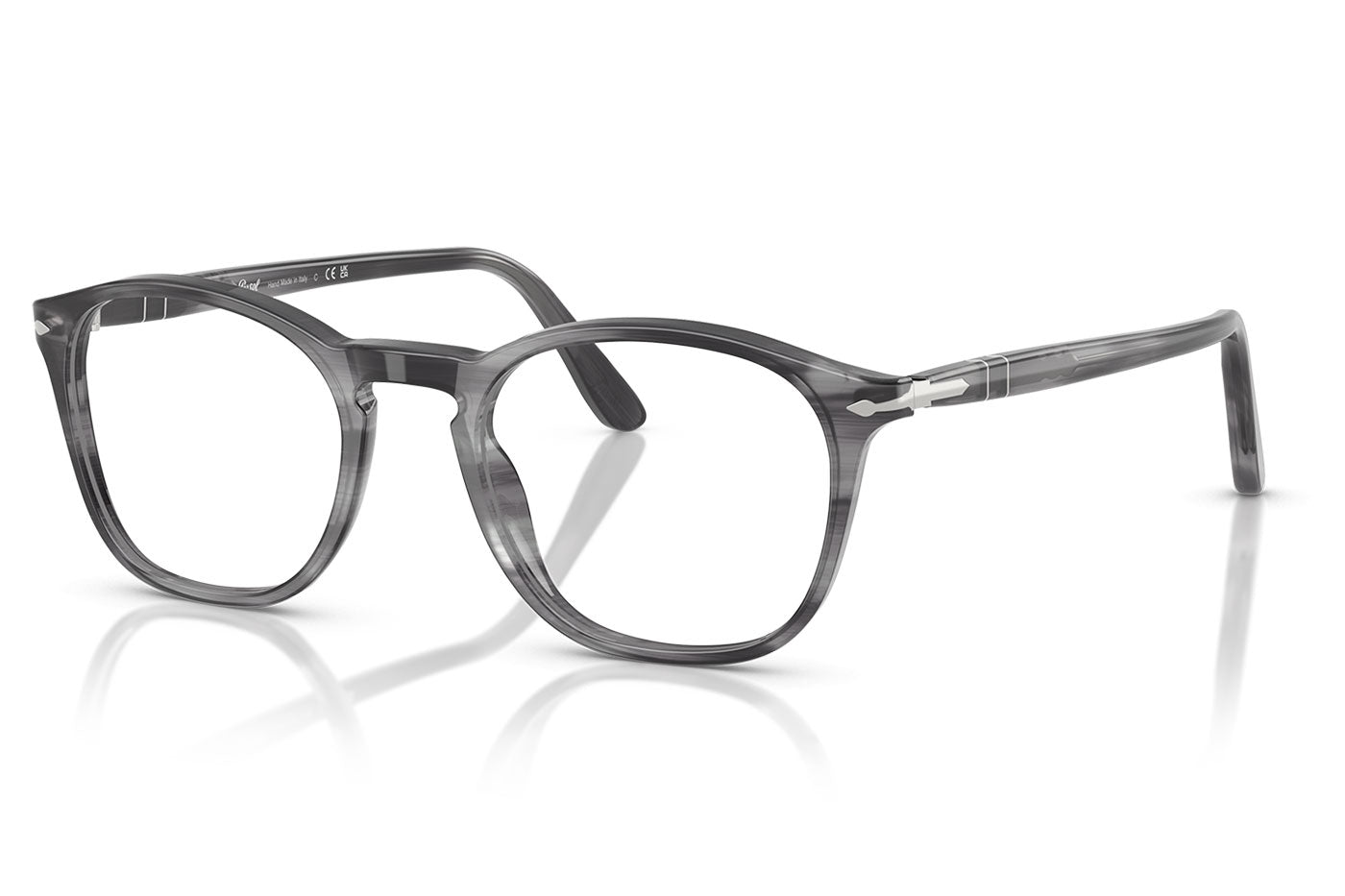 Persol PO3007V Glasses - Striped Grey