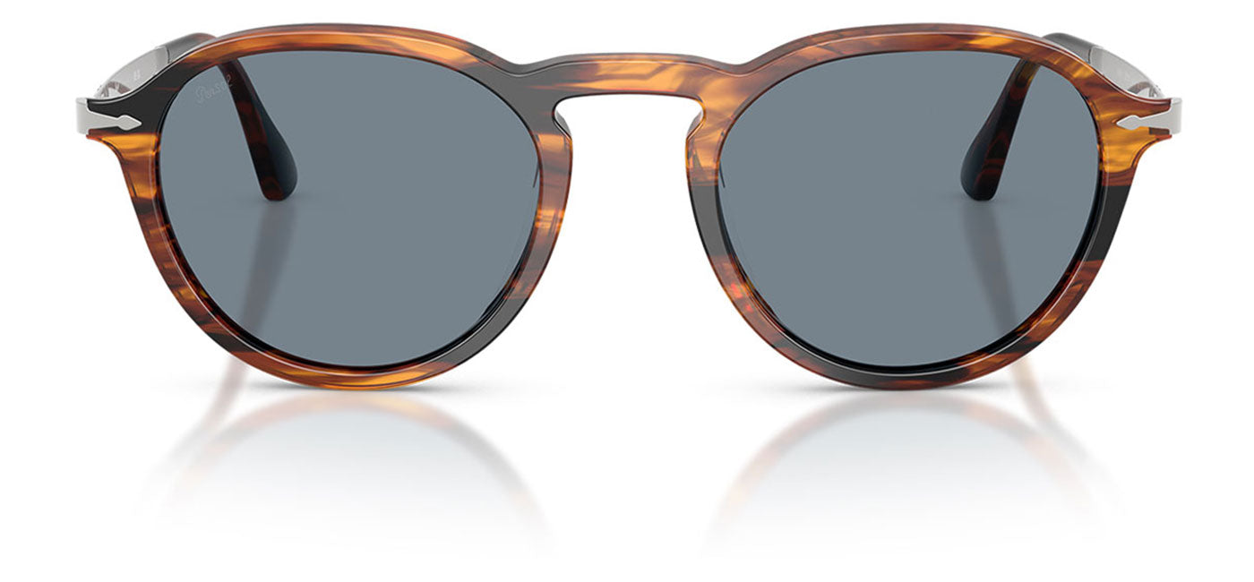 Persol PO3383S Sunglasses - Striped Black & Brown / Light Blue