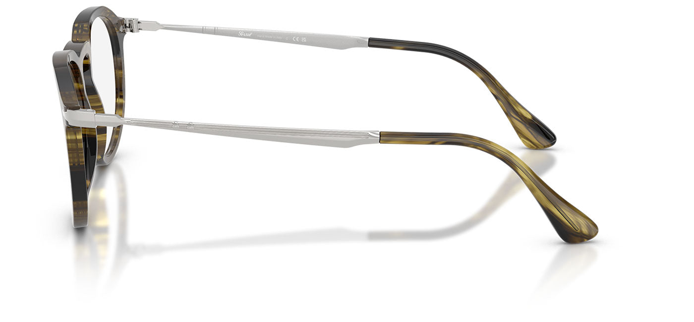 Persol PO3387V Pier Glasses - Striped Black & Olive Green