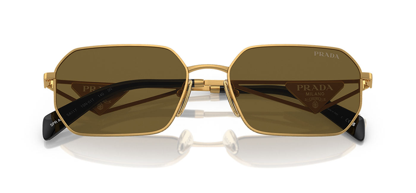 Prada PR A51S Sunglasses - Matte Gold / Dark Brown