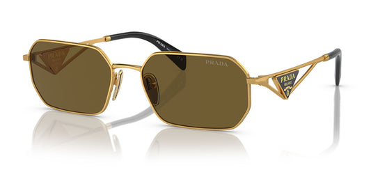 Prada PR A51S Sunglasses - Matte Gold / Dark Brown