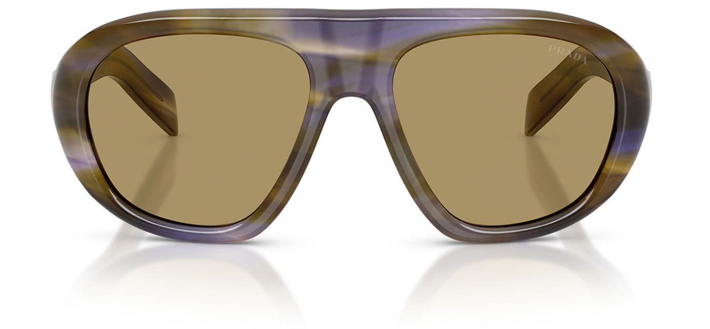 Prada PR C05S Sunglasses - Striped Laguna / Green Olive