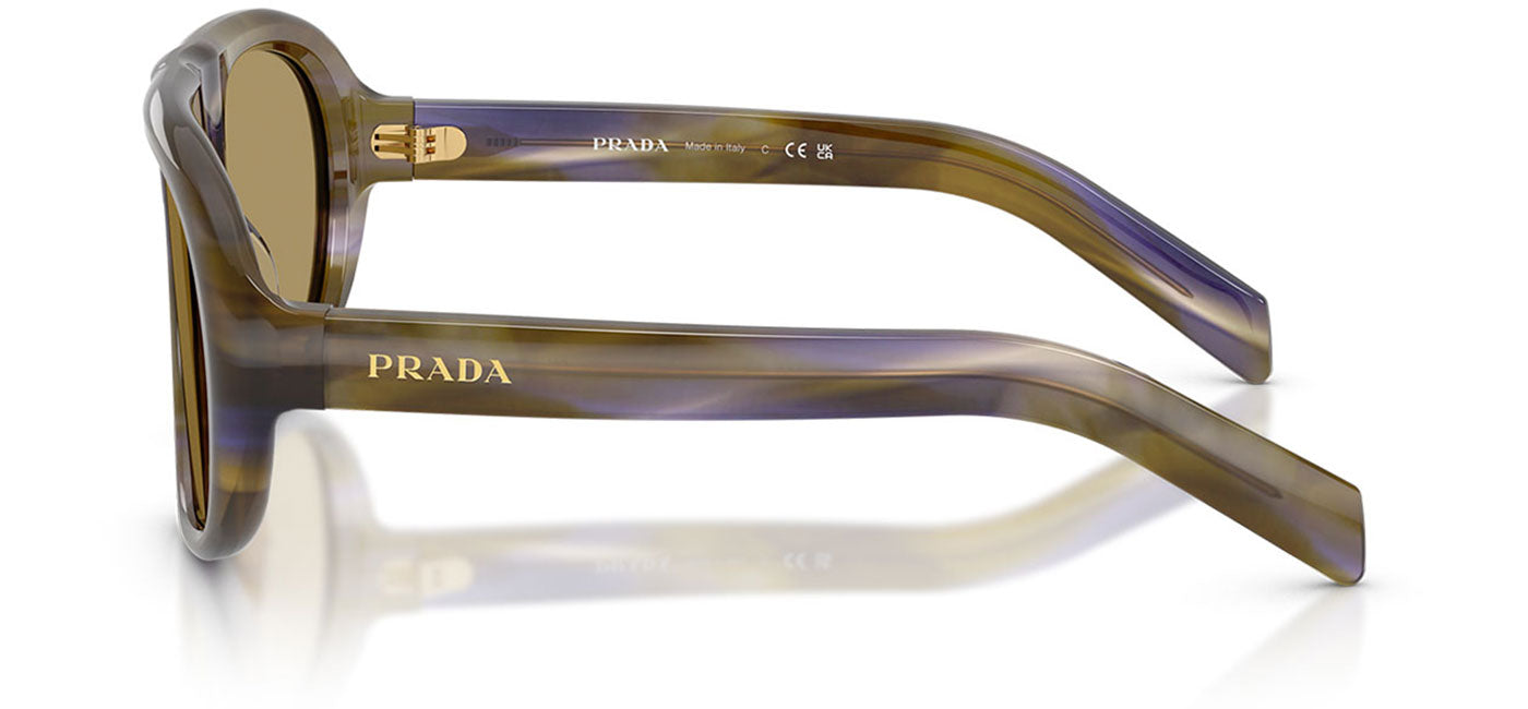 Prada PR C05S Sunglasses - Striped Laguna / Green Olive