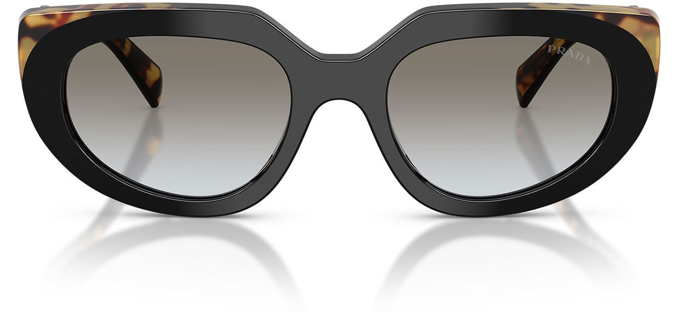 Prada PR D02S Sunglasses - Black & Medium Tortoise / Grey Gradient