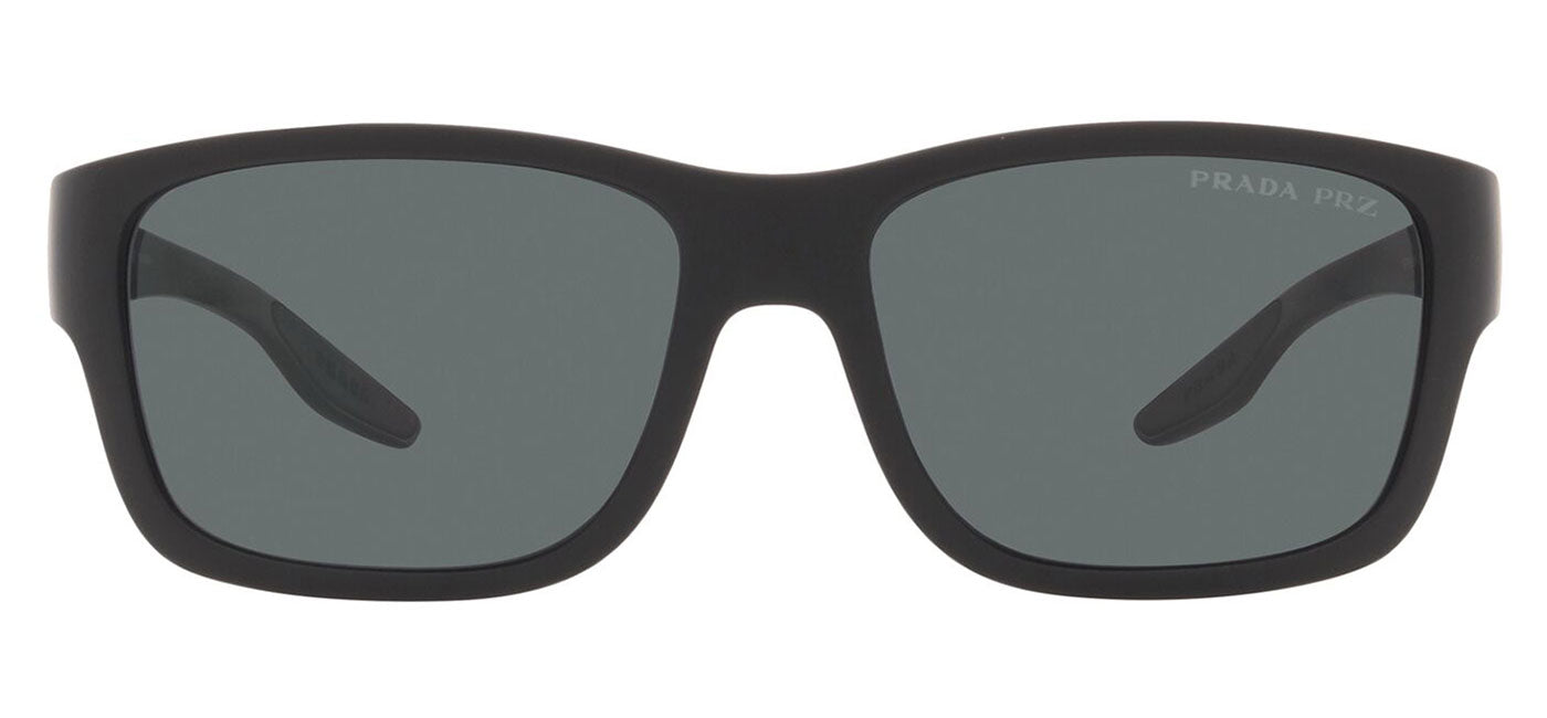 Prada Linea Rossa PS 01WS Sunglasses - Black Rubber / Dark Grey Polarised