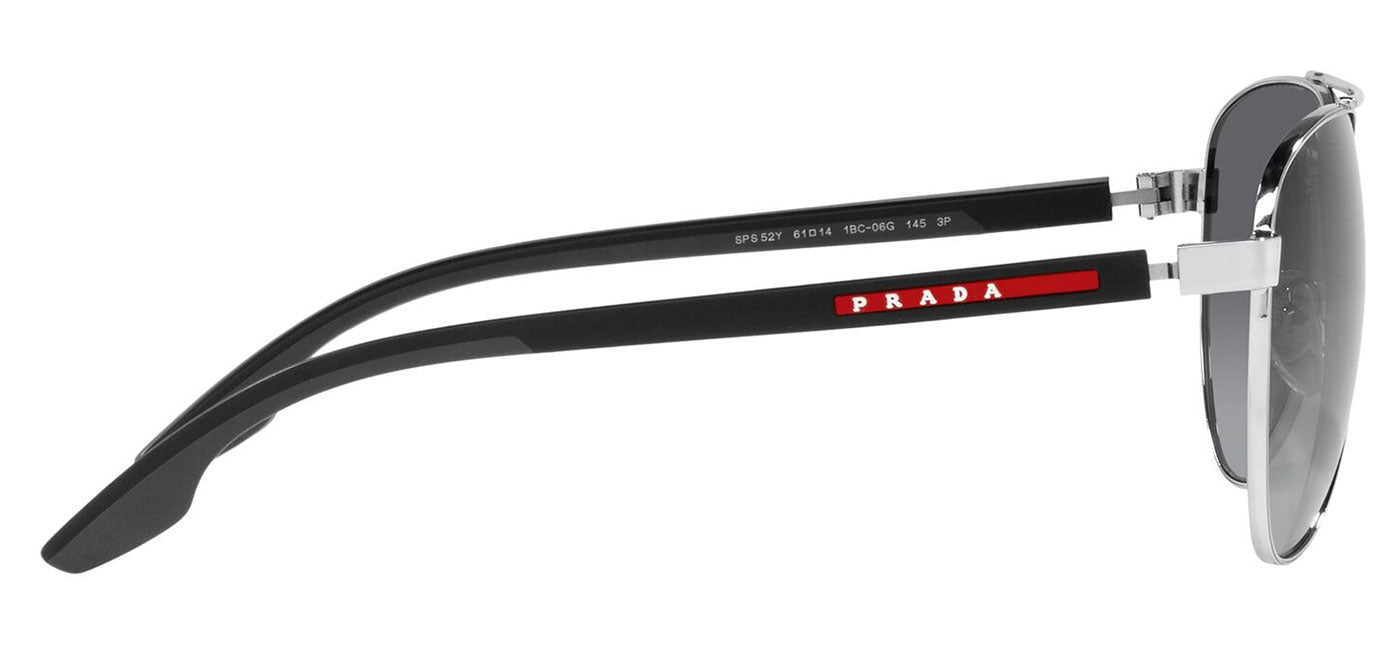Prada Linea Rossa PS 52YS Sunglasses - Silver / Grey Gradient Polarised