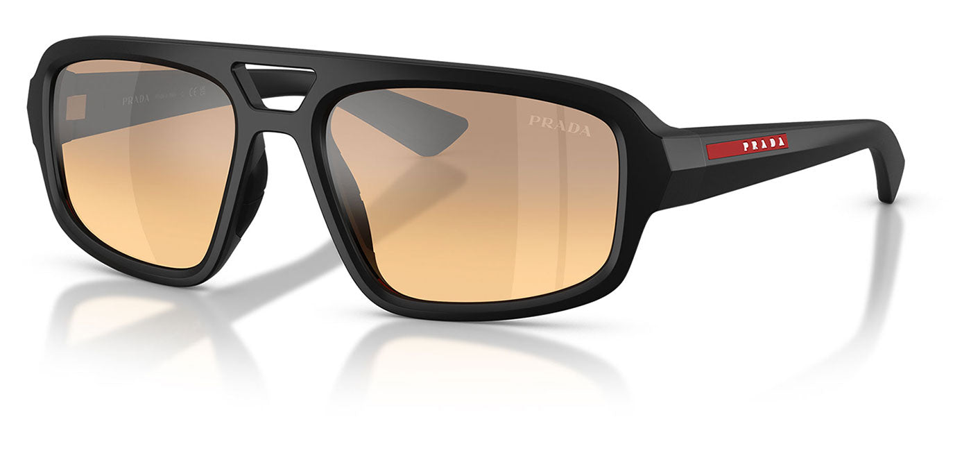 Prada Linea Rossa PS B11SU Sunglasses - Matte Black / Orange Mirror Silver Gradient