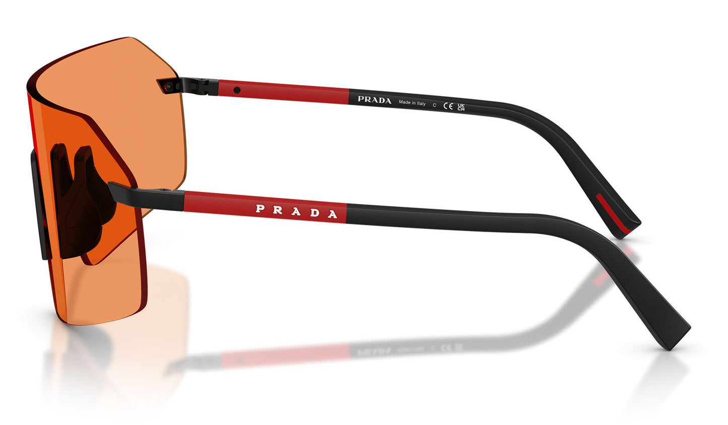 Prada Linea Rossa PS B50S Sunglasses - Black / Orange