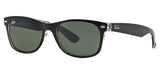Ray-Ban RB2132 New Wayfarer Sunglasses - Black on Transparent / Green