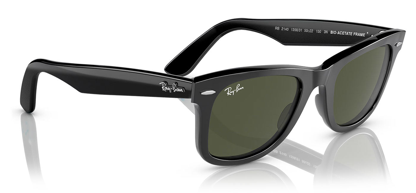 Ray-Ban RB2140 Original Wayfarer Sunglasses - Black / Green G-15