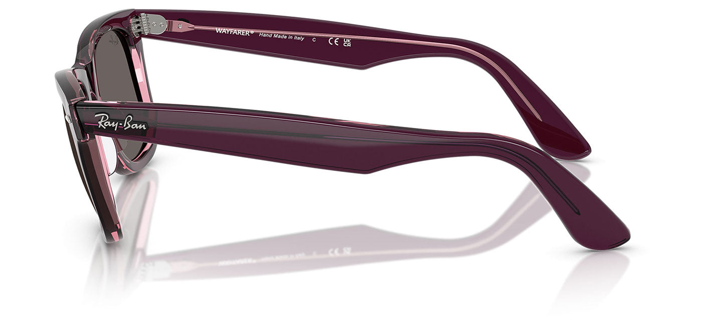 Ray-Ban RB2140 Original Wayfarer Sunglasses - Violet On Transparent Pink / Dark Grey