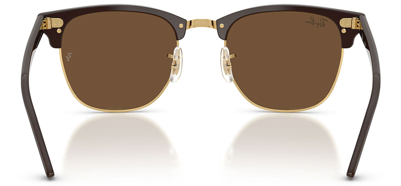 Ray-Ban RB3016 Clubmaster Sunglasses - Brown & Gold / Dark Brown
