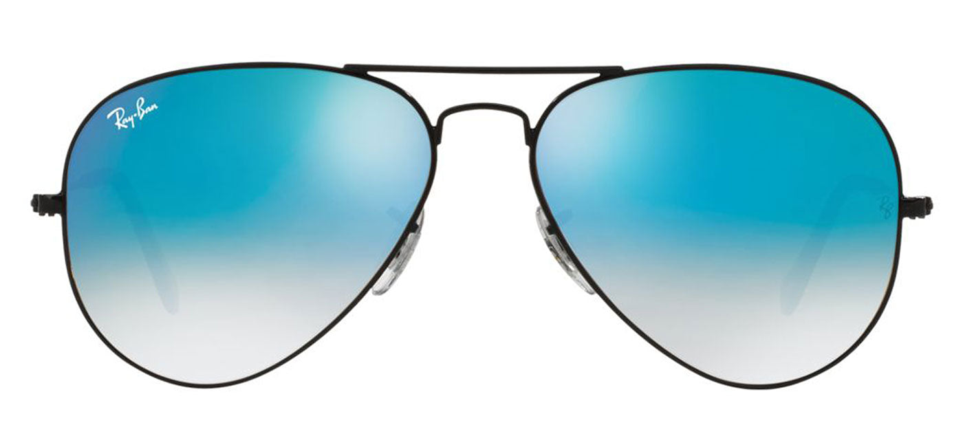 Ray-Ban RB3025 Aviator Sunglasses - Black / Blue Gradient Flash