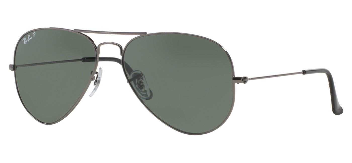 Ray-Ban RB3025 Aviator Sunglasses - Gunmetal / Green Polarised