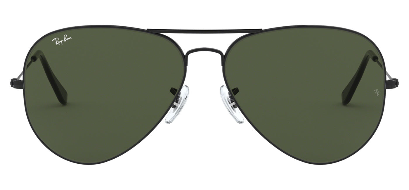 Ray-Ban RB3026 Aviator Large Metal II Sunglasses - Black / Green