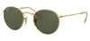 Ray-Ban RB3447N Round Metal Flat Lenses Sunglasses - Gold / Green