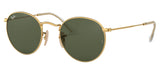 Ray-Ban RB3447N Round Metal Flat Lenses Sunglasses - Gold / Green
