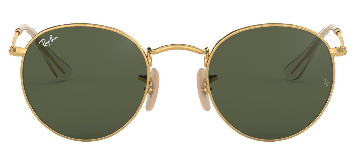 Ray-Ban RB3447N Round Metal Flat Lenses Sunglasses - Gold / Green