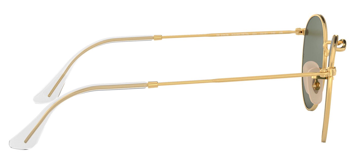 Ray-Ban RB3447N Round Metal Flat Lenses Sunglasses - Gold / Green