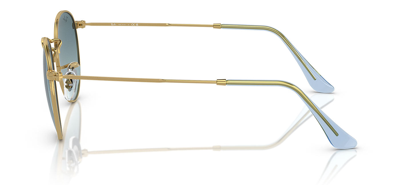 Ray-Ban RB3447 Round Metal Sunglasses - Gold / Blue Gradient Grey